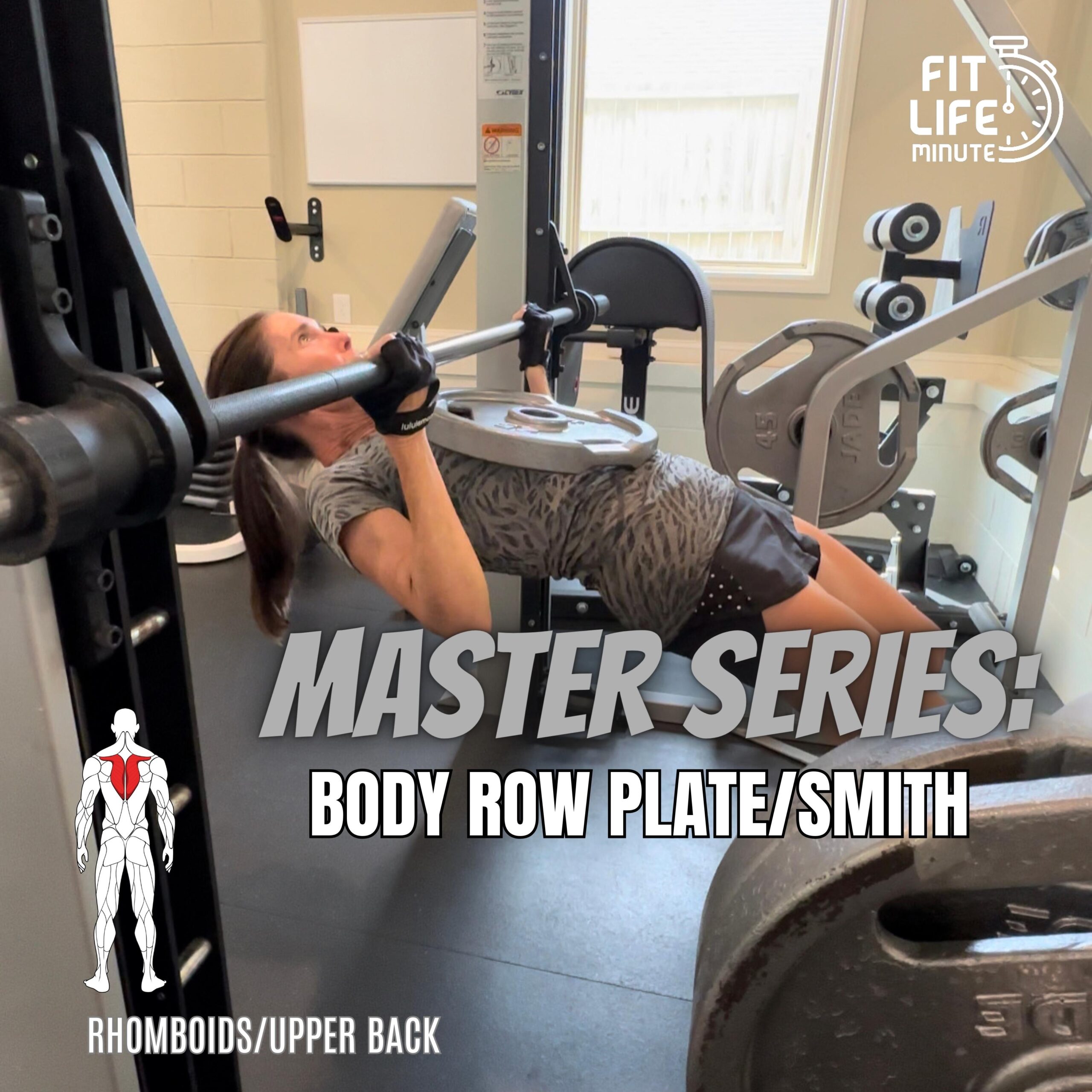 Step By Step How to Perform Body Rows on Smith Rack  with Weight Plate Exercise